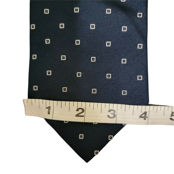 Formen Shirtmaker Tie Blue Squares Geometric Mens Necktie Menswear Evening - Picture 2 of 4